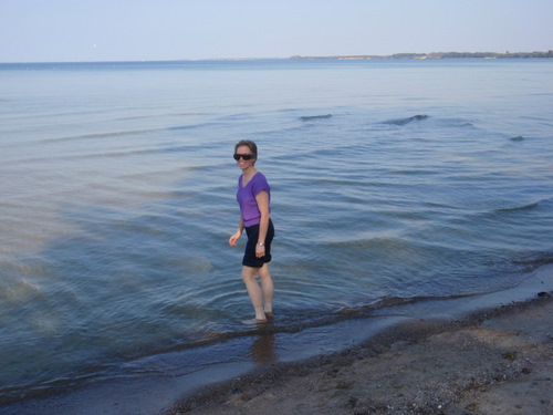 Terry dips into the Baltic Sea.